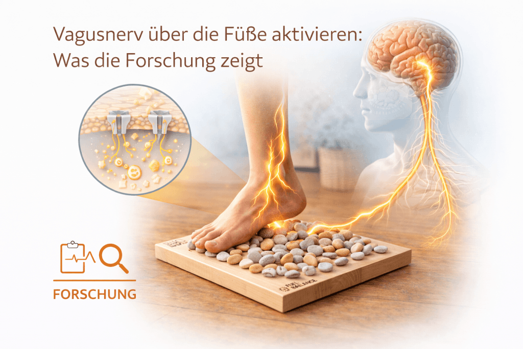 Illustration - zeigt Fuß Stimulation und mögliche Aktivierung des Vagusnervs